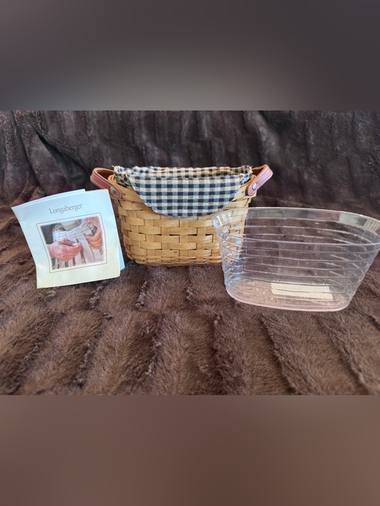 Longaberger Other - Longaberger Journal Basket Set w/Protector, Liner and Leather Handles 2007